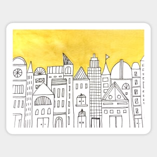Yellow small town Sticker